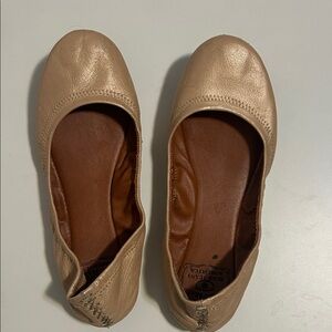 Lucky Brand Metallic Tan Flats sz 6.5